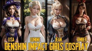 [4K] AI LOOKBOOK "GENSHIN IMPACT GIRLS" IN REAL LIFE | 4K AI ART | AI LOOKBOOK VIDEO | COSPLAY AI ️