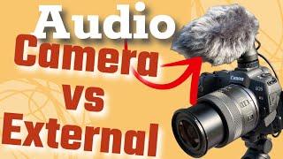 Canon R8 Mic vs External Canon DM-E100 Stereo Microphone #canonr8 #cameragear