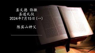 2024年7月15日（一）每日圣道礼仪 陈宾山神父主持 Mandarin Liturgy of the Word celebrated by Fr John Chen