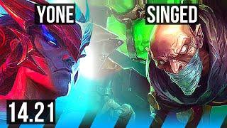 YONE vs SINGED (MID) | KR Diamond | 14.21