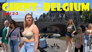 Ghent, Belgium Summer walking tour through Highlights of the city [4K 60fps]