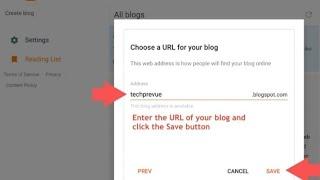 How can I choose a URL for my blog? |How do you choose a unique URL? | What is URL in creating blog?