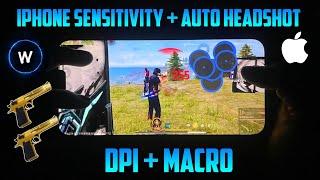 iphone sensitivity + auto headshot settings 2024 free fire | iphone macro + dpi setting free fire