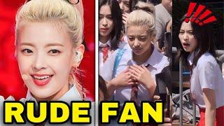 ITZY’s Ryujin angry after rude fan pushes Lia on the way to music bank #kpop