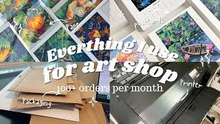 Everything I Use to Run My Art Shop! Art Vlog ||  MY Art Shop Secrets EXPOSED!