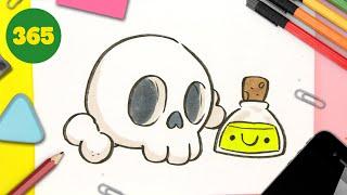 Come disegnare un cranio kawaii e carino – Tutorial passo dopo passo