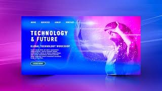 Technology Website Banner Design | How to Make a Technology Website Banner in Photoshop