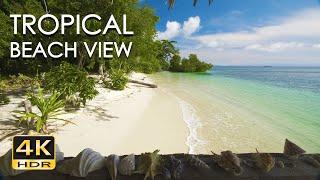 Tropical Beach View - Relaxing Ocean Wave Sounds for Deep Sleep - Balcony Vista - Real Nature Video