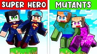 SUPERHERO vs MUTANT One Chunk in Minecraft!