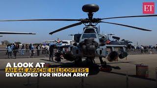 Aero Expo 2023: Detailed view of AH-64E Apache attack helicopters developed for Indian Army