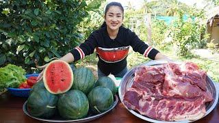 Cooking with Sreypov: Yummy watermelon cook with pork - My country style cooking