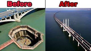 How bridges are built in the sea over water