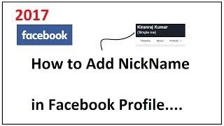 how to add nickname in facebook profile