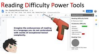 Reading Difficulty Power Tools for Google Docs