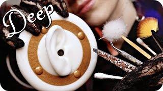 ASMR Ear Cleaning DEEP w/ Scraping (NO TALKING) Q-Tips, Tweezers, Feather, Metal & Bamboo Pick +