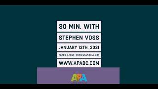 APA|DC Presents: 30 Minutes with Photographer Stephen Voss