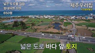 제주도 토지매물 바다와 가깝고 넓은 도로 인접한 제주도 토지매매