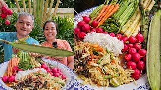 Thai salad mukbang. Hilaw na gulay