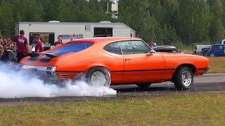 Muscle Cars Burning Rubber & Drag Racing!! - BURNOUT PARTY 2016