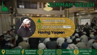 Having Yaqeen | Hafiz Sarmad | Dec 1 2023