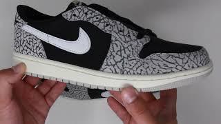 Air Jordan 1 Low OG "Elephant Print/Black Cement" Unboxing + Review!