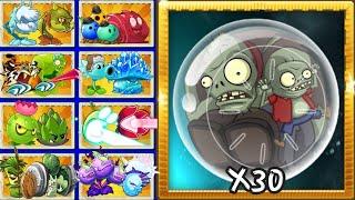 PvZ 2 Challenge - Random Pair Plants Power Up vs 30 Hamster Ball Gargantuar Zombies.