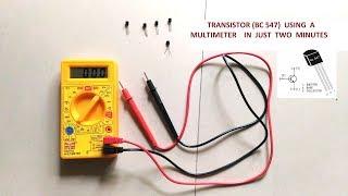 How to test a Transistor BC-547 using multimeter in just 2-minutes ??