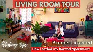 Living Room tour l living Room wall Decor ideas l how i decorated my Rental Apartment l Home Tour️