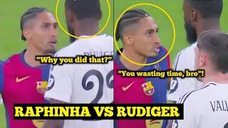 Raphinha and Rudiger in heated clash on the field before Valverde intervained