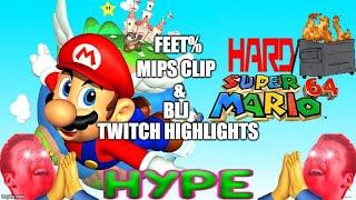 Feet% - Super Mario 64 - Mips Clip & BLJ (Twitch highlights)