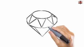 How to Draw a Diamond Easy Drawing Step By Step Tutorials for Kids - UCIDraw