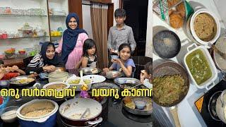 സർപ്രൈസ് ആയി ഒരു ചടങ്ങ് അതങ്ങട് തീർത്തു ️saag paneer/roti/mushroom soup/burger/gheer/silutalks