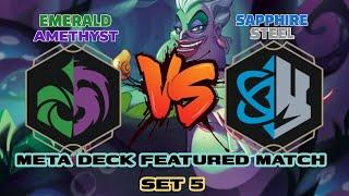 Disney Lorcana Faceoff Emerald Amethyst vs Sapphire Steel