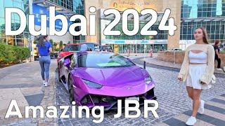 Dubai [4K] Evening JBR, Amazing Jumeirah Beach Residence Walking Tour 