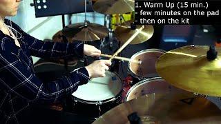 drumset practice routine, beginner 6-10 months #drums #schlagzeug #femaledrummer