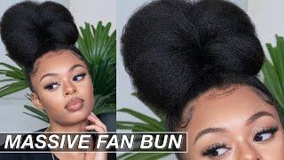 MASSIVE FAN BUN ON TYPE 4 NATURAL HAIR TUTORIAL