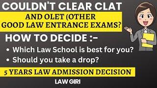 Couldnt' clear CLAT or OLET 2024 What to do|Plan B for CLAT|Failed in Law Entrance Exam|Other Option