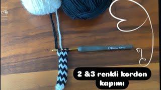 İki renkli kordon yapımı  #kordon #örgüaskı #çantasapı #knitting #crochet #tutorial