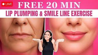 Day 3 of 7 Day Face Yoga Challenge | Free 20 Min Lip Plumping & Smile Line Exercise Routine