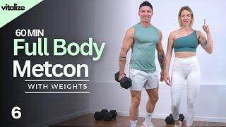 1 Hour FULL BODY WORKOUT with WEIGHTS | Strength & Conditioning | Metcon