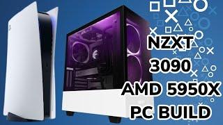 My First Live PC Build RTX 3090 AMD 5950X PS5 Inspired NZXT | PC Game Giveaway | PS5 Size Comparison