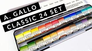 A Gallo CLASSIC 24 Colors Set! Italian Handmade Watercolor Paint Full Review