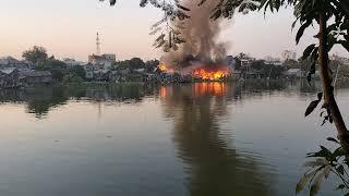 ঢাকা কড়াইল বস্তিতে আগুন ঘরপোড়া মানুষের হাহাকার!!