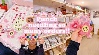 Punch needle with me, packing orders, new business ideas?? | Studio Vlog 039 | Small business vlog