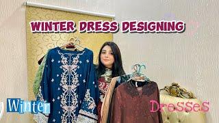 Winter dress designing 2024  Sary stitched and unstitched dresses ki details