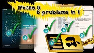 iPhone 6 | 6 problems in 1 | pin | disabled | hang logo | checkra1n USB | jailbreak | iCloud bypass