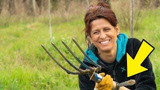 PREPARARE LA TERRA PER L'ORTO CON FORCA VANGA MODIFICATA