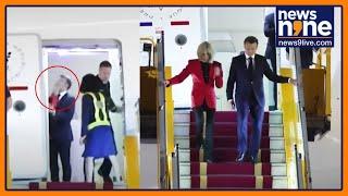 Macron’s Face Appears Shoved by Wife Brigitte on Arrival in Vietnam | Hanoi Airport Moment | News9