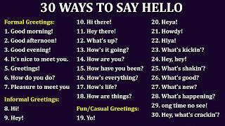 30 Different Ways to Say HELLO in English | Useful Greetings for English Learners