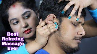 Best Relaxing Massage Ever | Oil Head Massage and Neck Cracking | Ear Massage and Cracks | 3d Sound